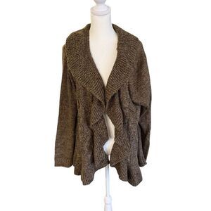 Karen Scott brown knit cardigan XL